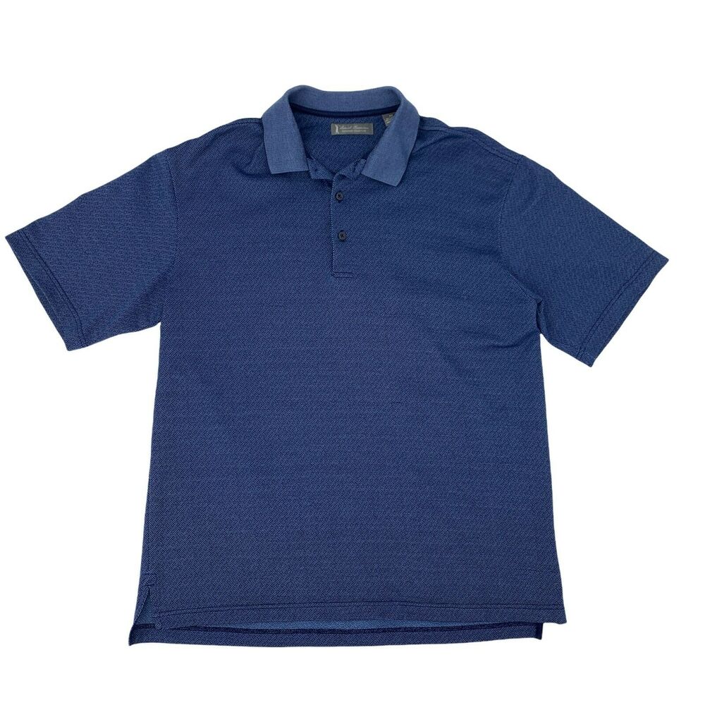 Daniel Cremieux Polo Shirt Men's Size M Blue Short Sleeve Cotton Blend Golfing